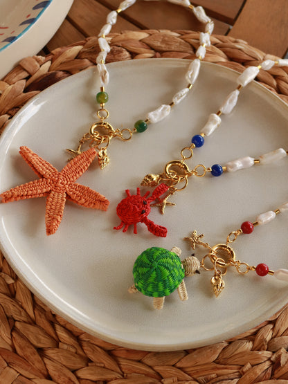 Senda Necklace Pearl + 3 Charms