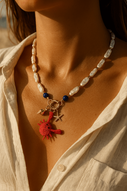 Senda Necklace Pearl + 3 Charms